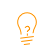 Icon of question mark in light bulb