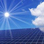 solar panel sun and clouds
