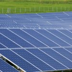 Solar panels in a field