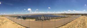 Wide shot of a solar farm