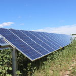 Row of solar panels