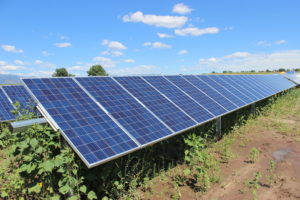 Row of solar panels