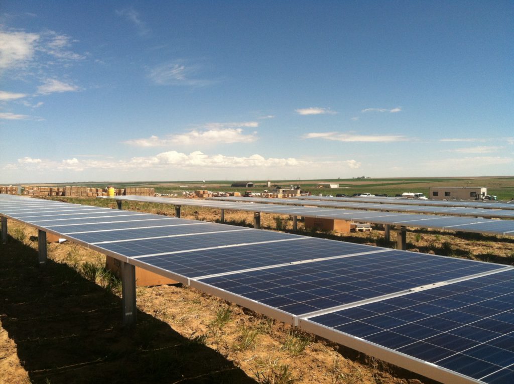 Solar panels facing straight up