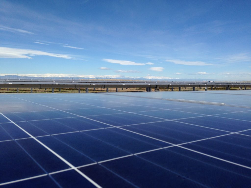 Close up of a solar panel